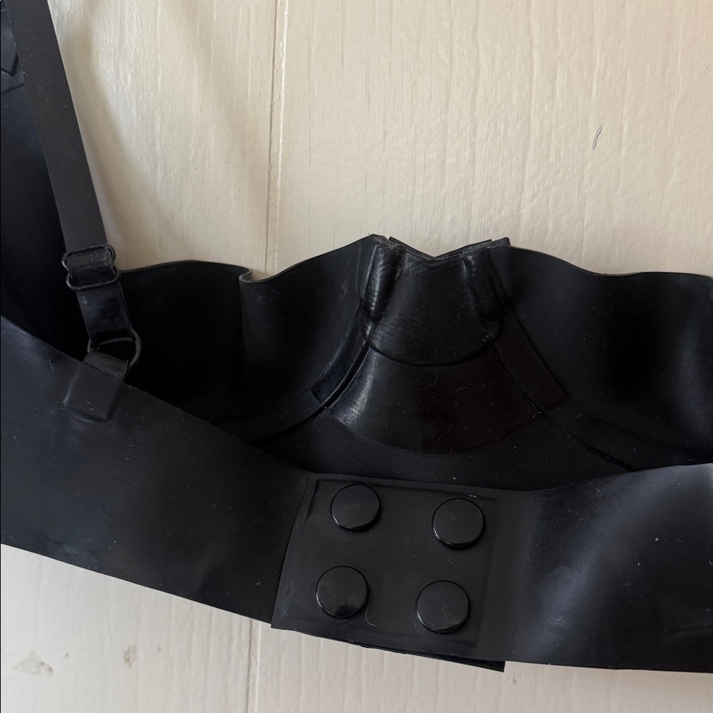 Black Women's Latex 1/2 Cup Bra w/ Bow Atsuko Kudo XS - Picture 3 of 4